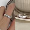 New Cute Double Layered Staggered Smile Face Rings for Women Fashion Jewelry Aesthetic Silver Color Open Finger Ring Decoration