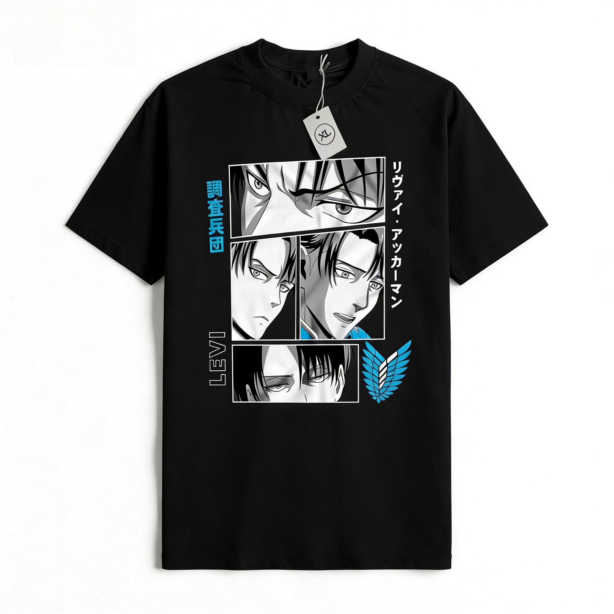 Levi AckerUnisex Tshirt Attack on Titan Unisexga Captain Levi New Unisexs and Womens Universal Tshirt Y2k Ins 4XL