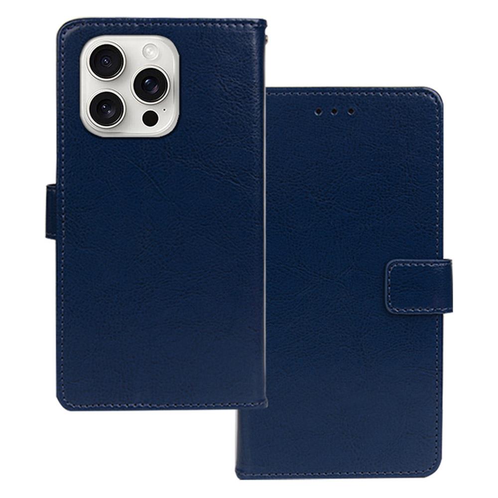 

IDEWEI for iPhone 16 Pro Max Case Card Slots Holder Leather Phone Cover Crazy Horse Texture A