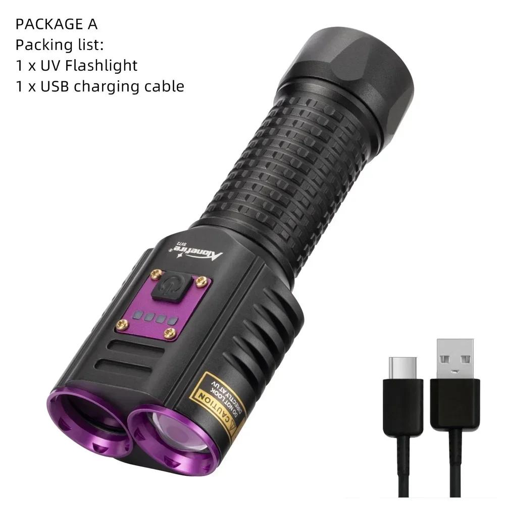 

2 In 1 20W UV+White Light Power Flashlight 365nm Ultraviolet XHP50 Torch for Money Ore Pet Stains Leakage Marker Detector lamp