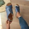 2 new large size one-word buckle belt summer new sandals women's Velcro shoes