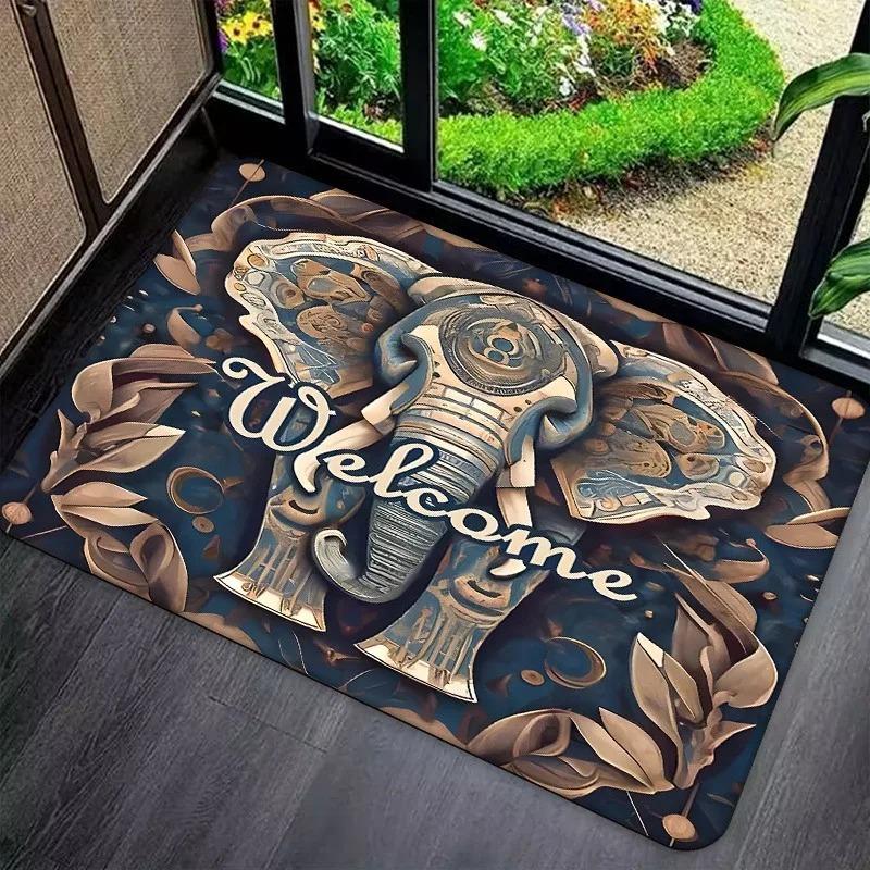 1PC Rose Arts Pattern Living Room Rugs Kitchen Rugs Non-Slip Home Door Mats Pop Arts Bath Mat Carpet for Home Sink Laundry Decor