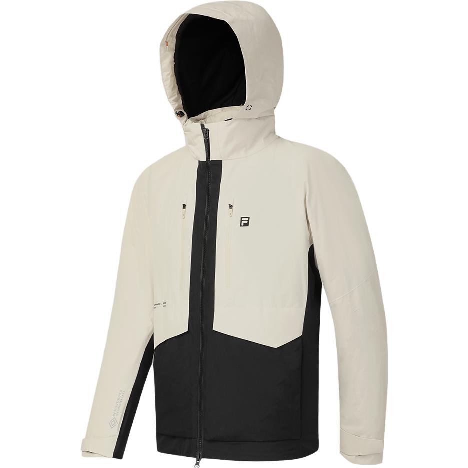 

FILA 2023 Зимняя новая хлопковая куртка с цветными блоками, спортивная на открытом воздухе, свободный теплый топ для мужчин, овсянка A11M347907F-BG XL