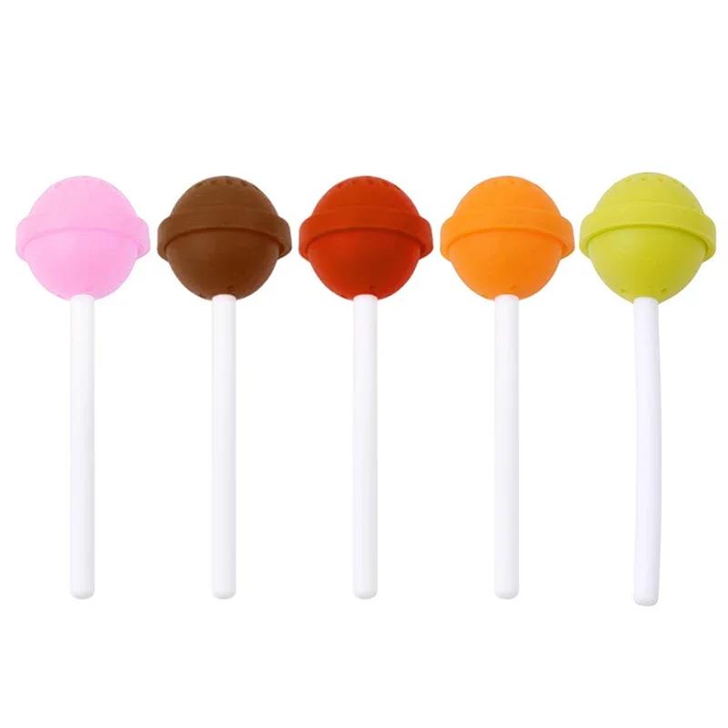 Loose Leaf Tea Accessories, Candy Colors, Mug Strainer, Cup Steeper, Silicone Sweet Tea Infuser, Lollipop Candy, 1Pcs