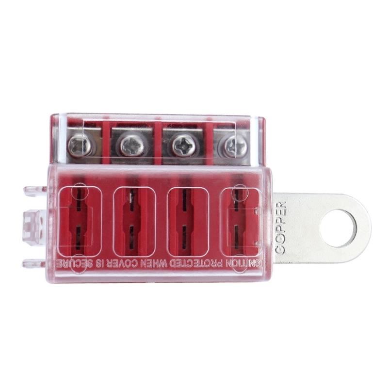 4 Circuit Fuses Box Set with Waterproof Cover Corrosions Resistant Fuses Block Electrical Part for Car Truck & Marine Use