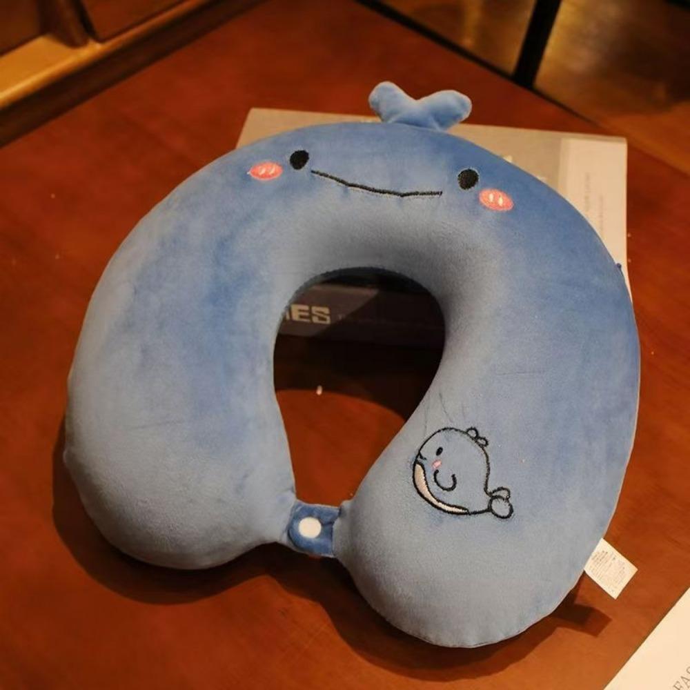 Animal Neck Support Cushion Double-sided Napping Headrest Pad Travel U-Shaped Pillow  Home