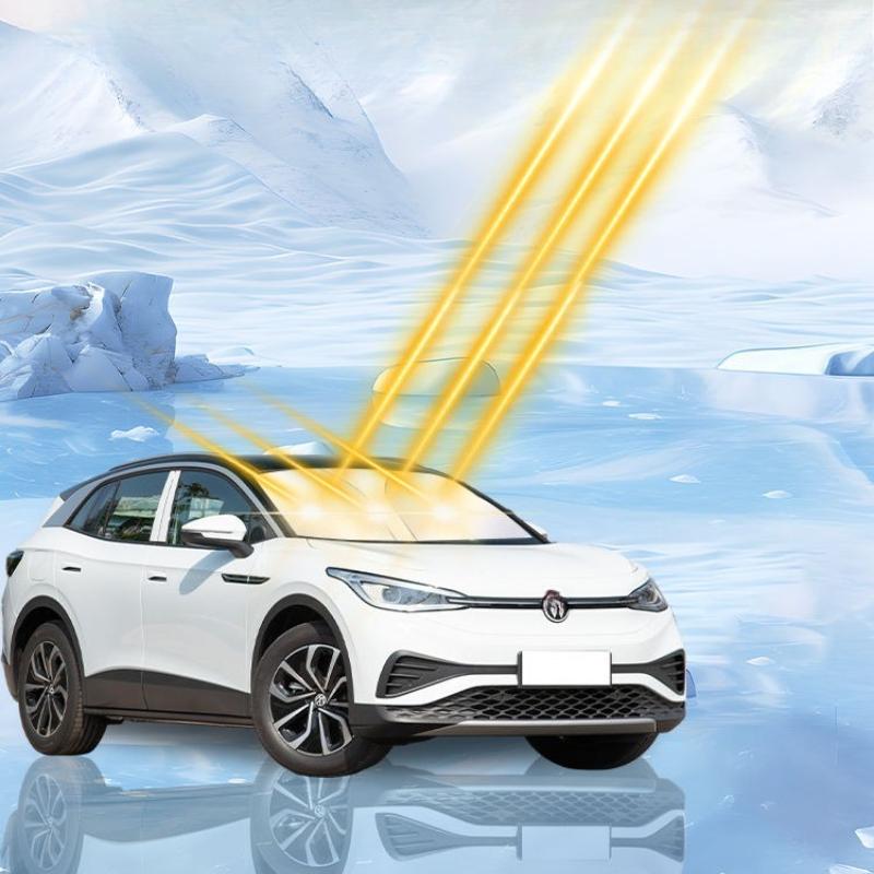 Für Volkswagen ID.4X VW Auto Windschutzscheiben Sonnenschutz Blocker UV-Strahlung Reflektor Auto Fensterblende Schild Abdeckung Faltbarer Sonnenschirm 1 Stück
