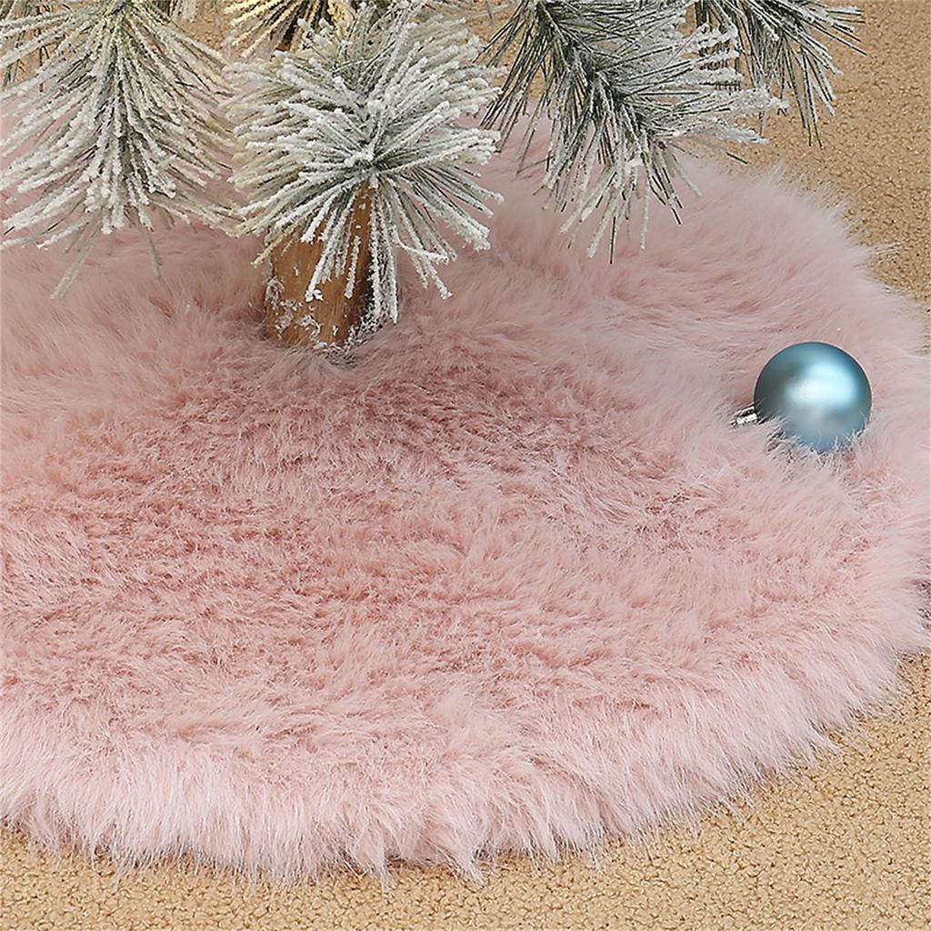 Colorful Christmas Tree Skirt Comfortable Plush Mat Stylish Tree Base Dress Holiday Decoration for Home and Office