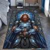 Thor holding hammer, blue glow Print Carpet Rug for Living Room Bedroom Sofa Doormat Home Decor Non-slip Floor Mat