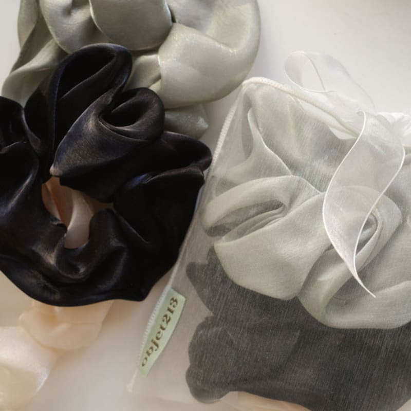 objet213 Classic Silk Small Scrunchie Set (3 Set)