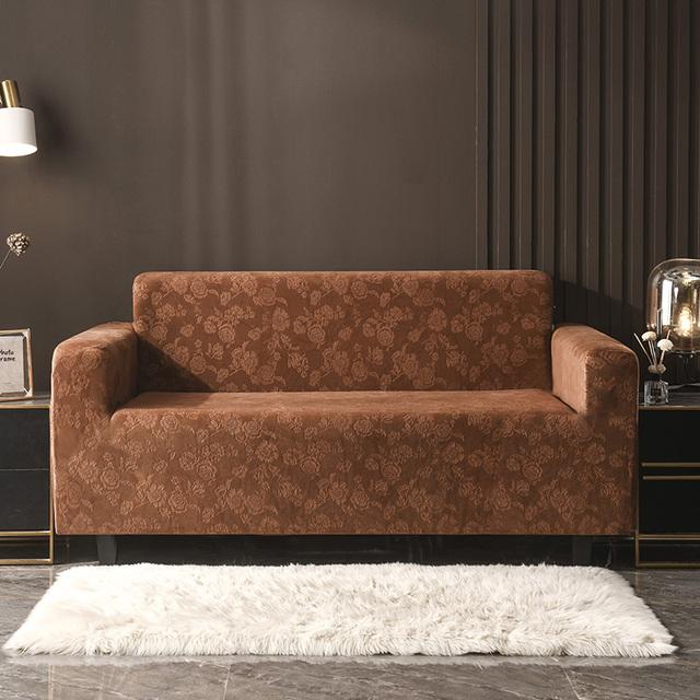 

Плюшевые бархатные чехлы на диван с цветочным принтом для гостиной, чехлы для дивана, защита для домашних животных и детей, высокое качество 2-seater(145-185cm)