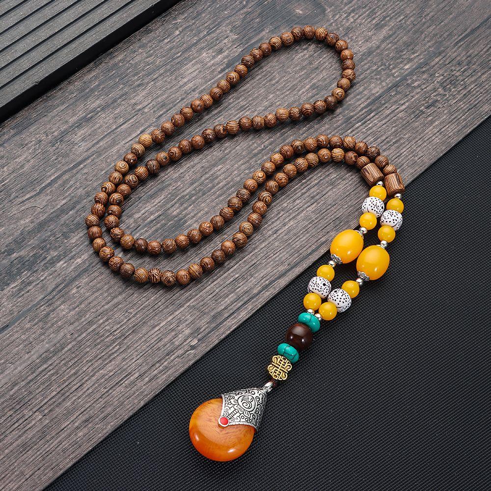 Chain Clothing Accessories Buddhist Ethnic Personality Necklace Fashion Jewelry Nepal Bead Necklace