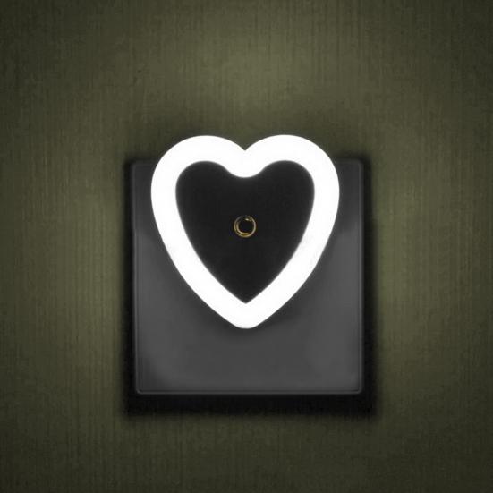 Light Sensor LED Heart Shaped US Plug-in Night Lamp for