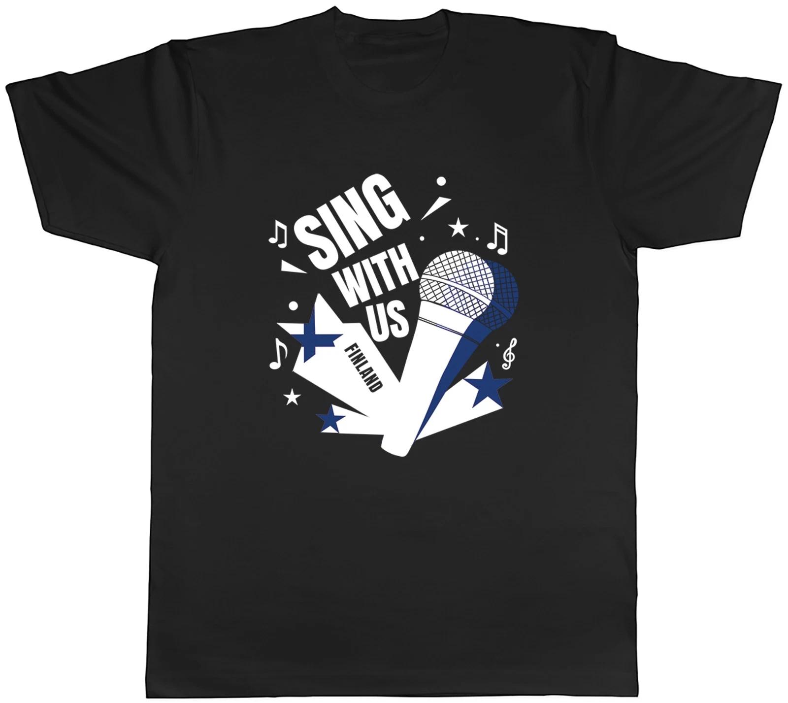Finland Music Sing with us Note karaoke Mens T-Shirt Tee Gift Top XL