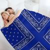 Blue Bandana Throw Blanket Multi-Purpose Softest Picnic Soft Blankets