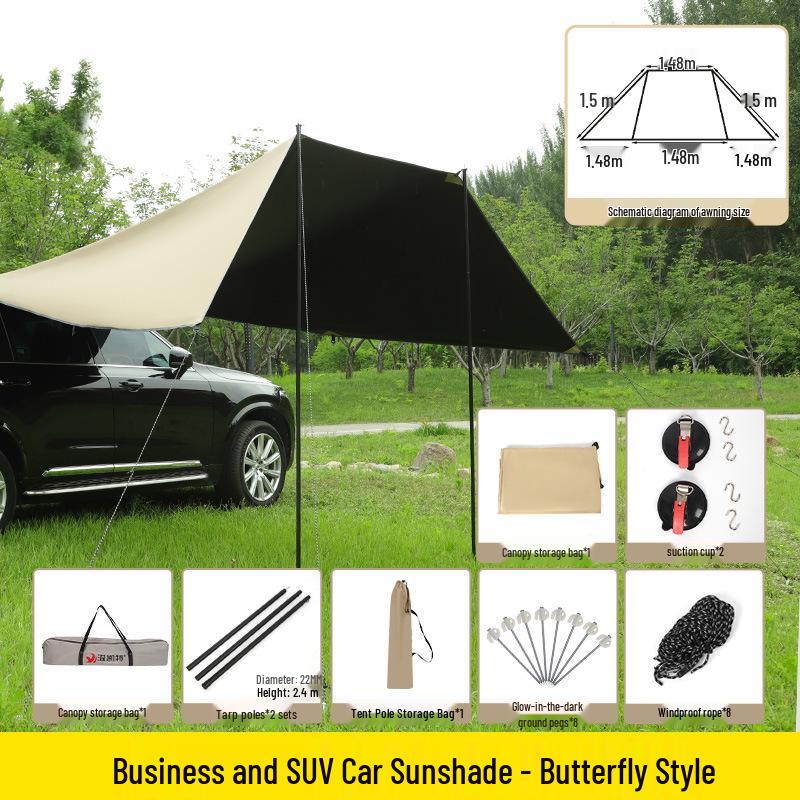 Car Awning Tent: Outdoor Sunshade & Rain Shelter for Vehicles
