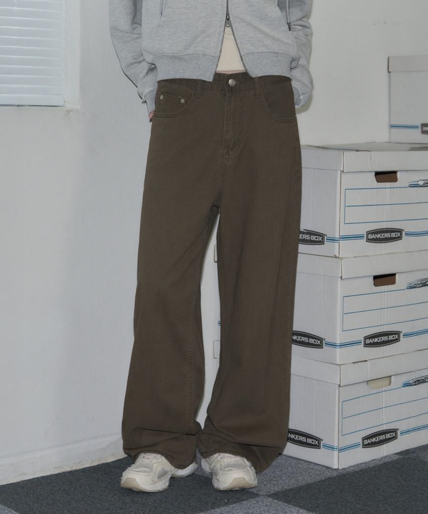 Ledeoli Washed Cotton Pants [Brown]