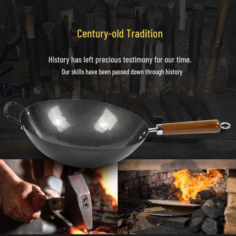 Handmade Wrought Iron Non-stick Wok