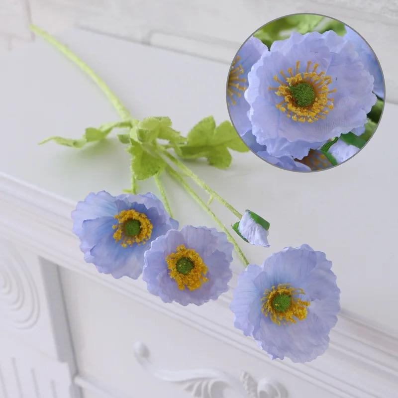 Artificial Poppy Flowers Bouquet Silk Fake Flowers For Home Decor Garden Marriage Room Wedding Decoration DIY Vase Accessories
