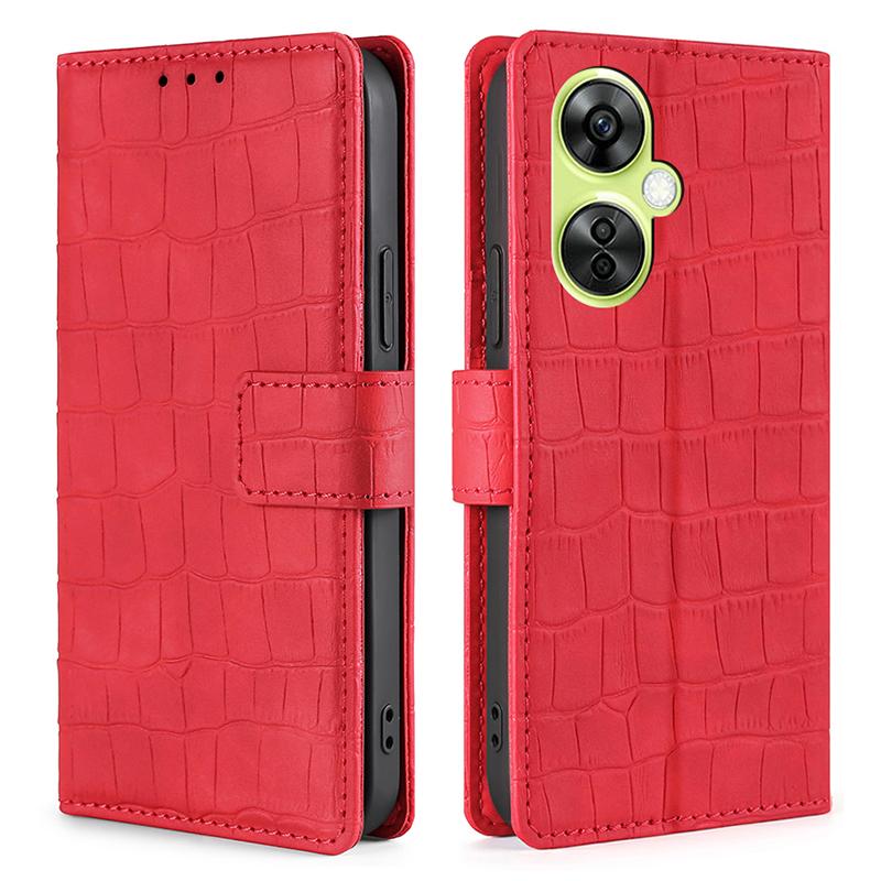For OnePlus Nord CE 3 Lite 5G/Nord N30 5G PU Leather Crocodile Texture Phone Cover Skin-touch Feeling Stand Wallet Case