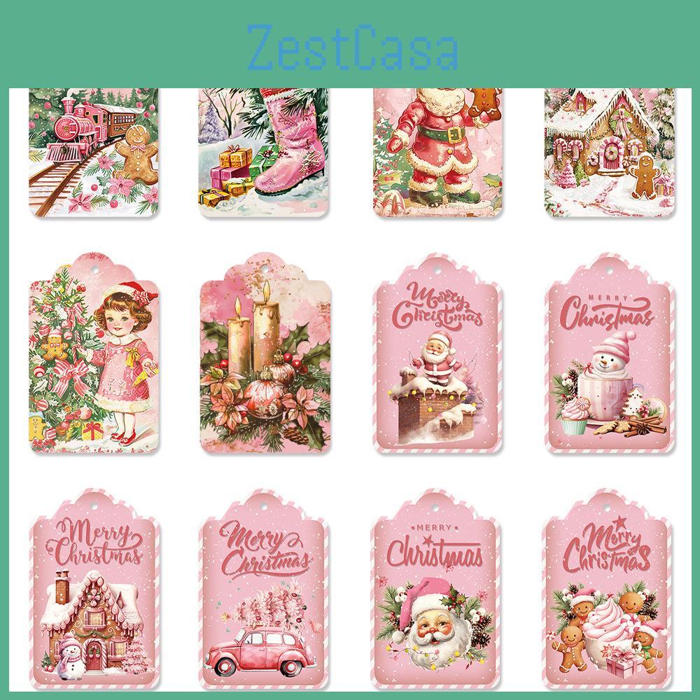 Holiday Gift Tag Set With Vintage Design In Paper Material For Christmas Party