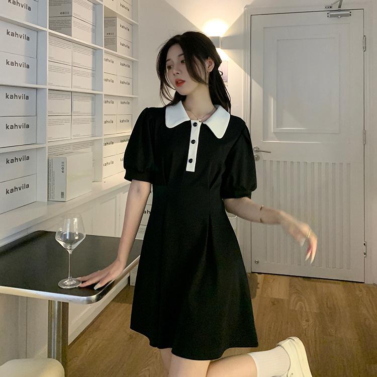 Casual Polo Dress Women's Summer New Small Loose Pear-shaped Figure Slightly Fat and Thin A-word Skirt