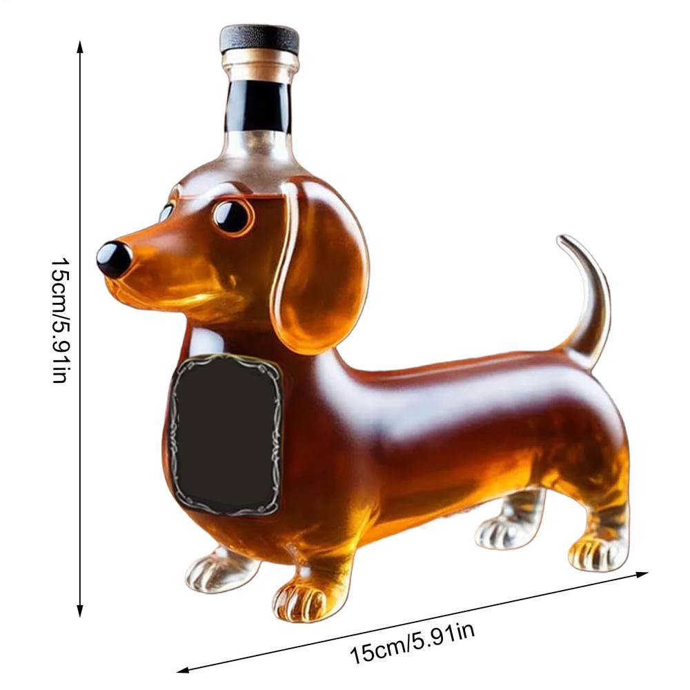 Dachshund Dog Whiskey Bottle 3D Sculpted Dachshund Shape Whiskey Glass Tumbler Dachshunds Decanter for Bar Home Office Decor