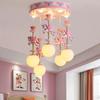 Pink Unicorn Cartoon Pendant Lamp Baby Room Children's Chamber Bedroom LED Eye Protection Chandelier Warm Light