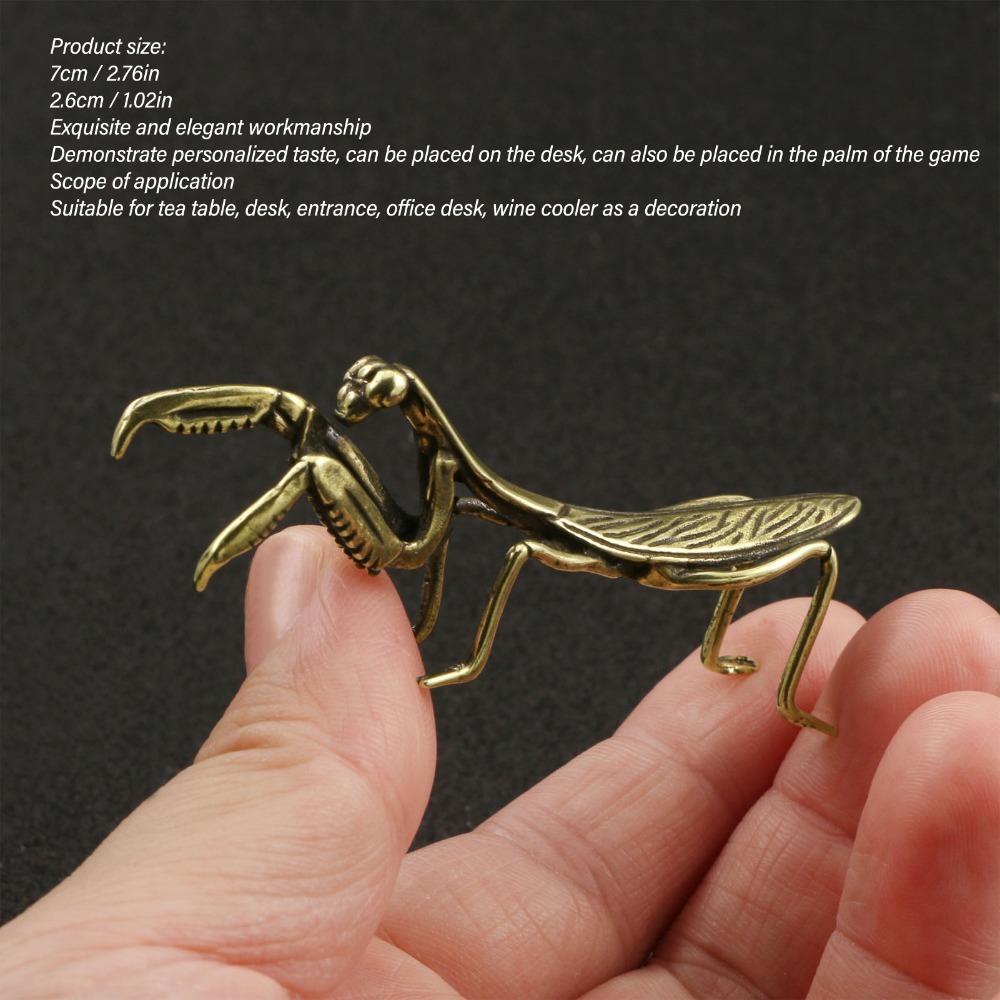 Solid Copper Praying Mantis Figurine Brass Mantis Decoration Ornament Garden Yard Decor