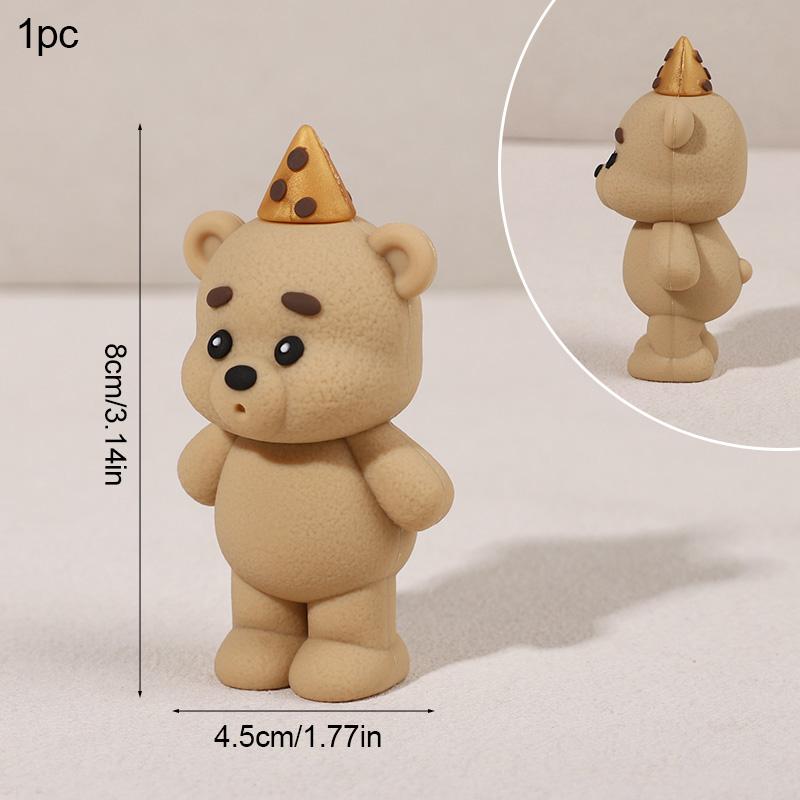 Brown Bear Cake Topper Mixed Balls Gift Boxes Cake DIY Decoration Kids Boy Girl 1st Birthday Party Favors Baby Shower Supplies