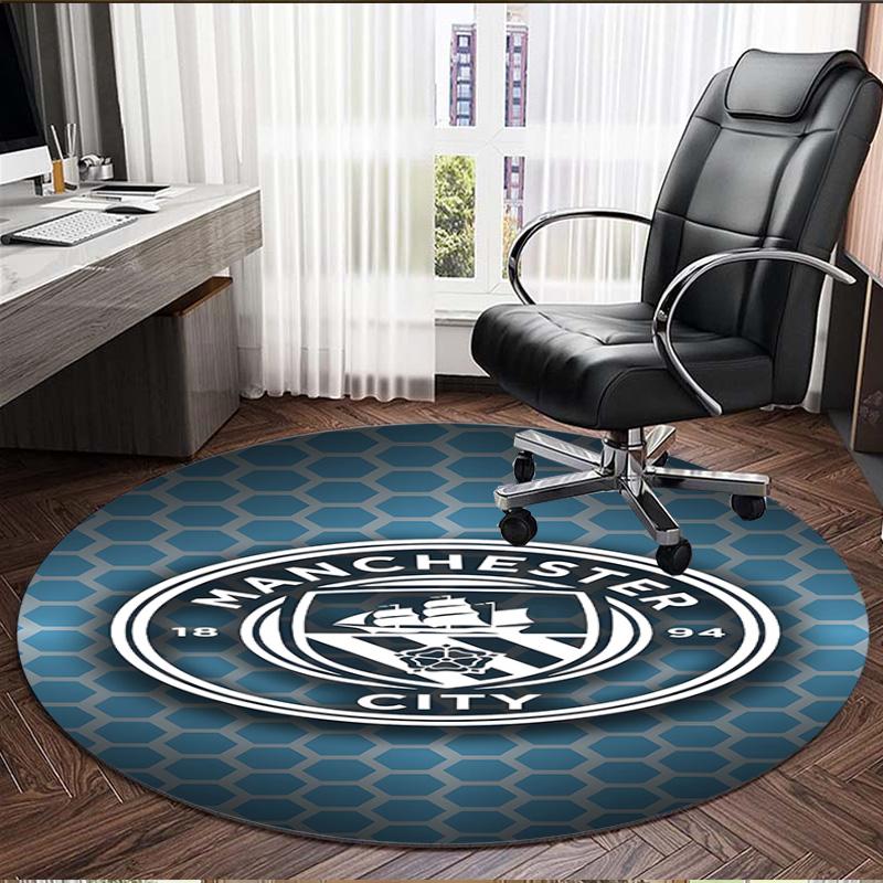 Manchester Football FC Print Round Rug, Washable Floor Carpet, For Entryway Dorm Laundry Room Office Study, Home Decor Birthday Christmas Gift