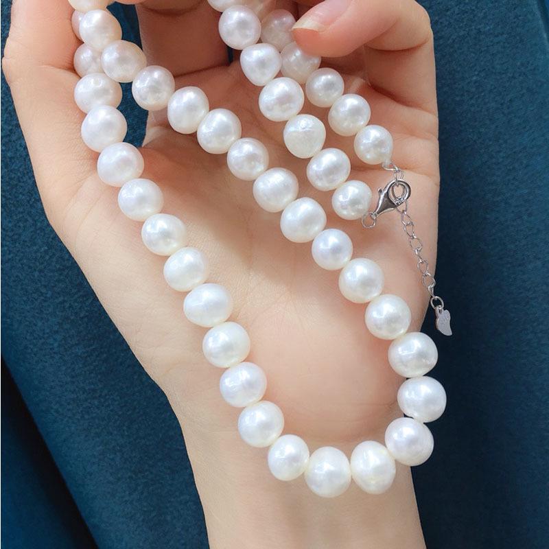 Trendy 8-9mm Large Bead Freshwater Pearl Necklace - Perfect Gift for Girlfriend or Mother