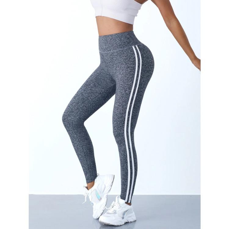 Yoga Leggings Women Striped Slim Sports Pants High Waist Hip Liftting Casul Tights Workout Running Stretchy  Gym Leggings