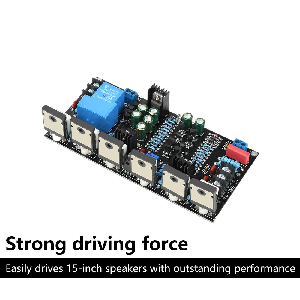 Upgraded Version 300W Mono Power Amplifier 1943 + 5200 High Power Tube Amp Board With Speaker Protection Relay DC 20V-90V