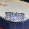 2026 hand jewelry European and American fashion feng shui drop shape double-row zircon ring Women's personality light luxury ring
