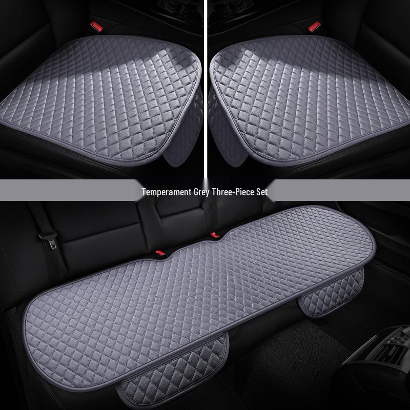Universal Four Seasons Non-Slip Breathable Car Seat Cushion Set - Front & Rear, 3-Piece