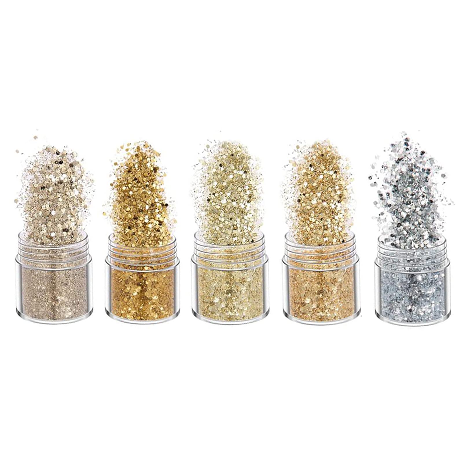 

GOODCHI Glitter Nail Art 5 Colors Set Блестящая пудра для ногтей Украшения для лица Украшения для волос Макияж Принадлежности Контейнер Включен
