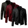 European and American men's clothing men's leather jacket male teen stand-up collar punk men's motorcycle leather jacket