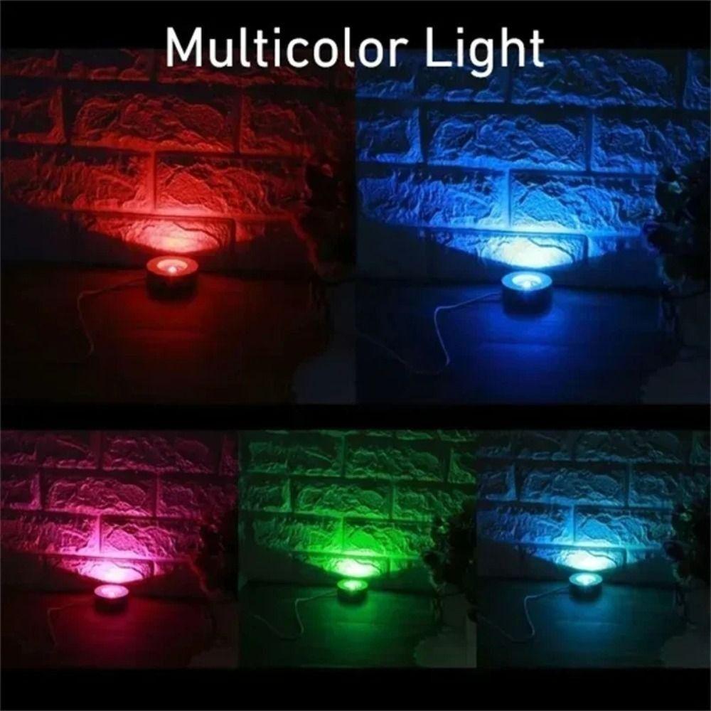 Round Rechargeable Lamp Holder Multicolor LED Light Art Display Base  Restaurants