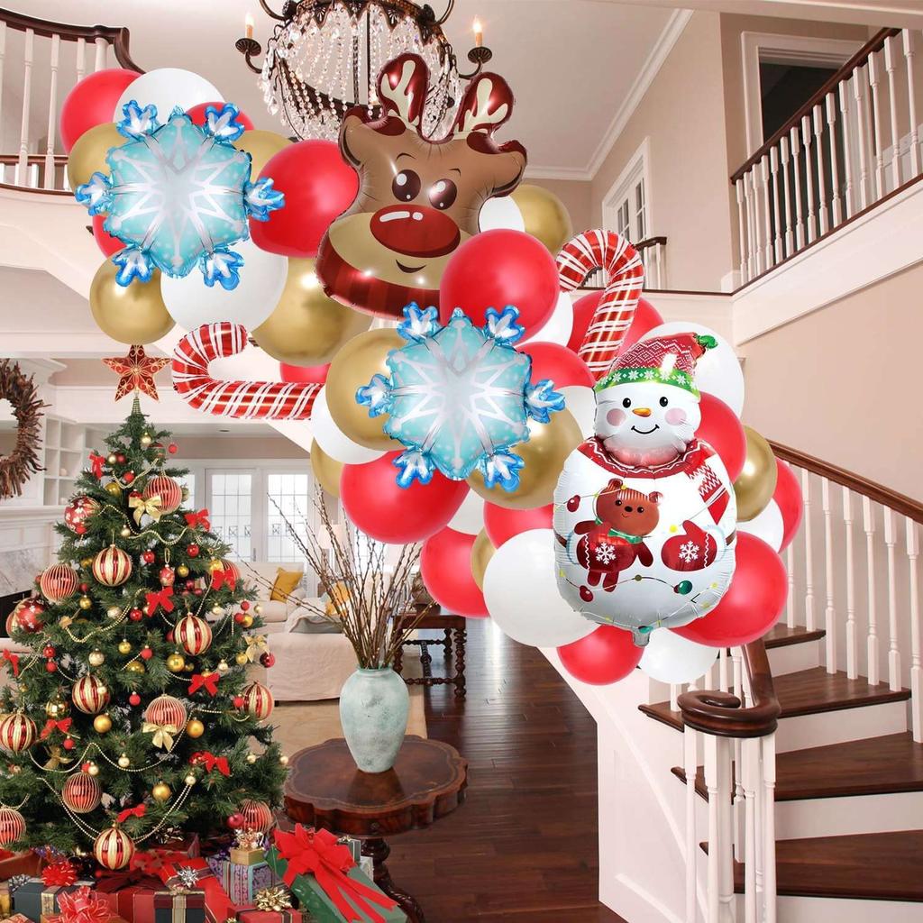 Weihnachtsballons Schneemann Elch Schlitten Hirsch Folienballons Frohes Neues Jahr Weihnachtsfeier Dekorationen