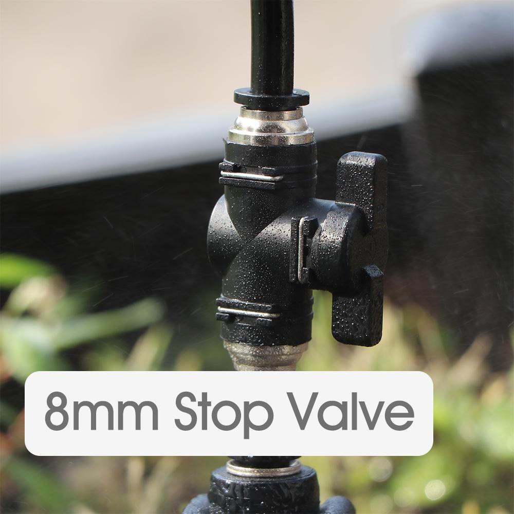 20/30/50cm 360° Free-bend Adjustable Misting Nozzles Stop Water Valve Slip Lock for 3/8" 9/12mm PE Tubing Garden Cooling System