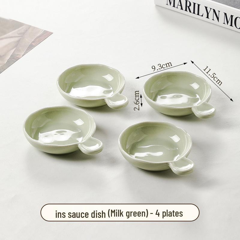 Ceramic Cream-Style Dipping Dish for Seasonings and Sauces