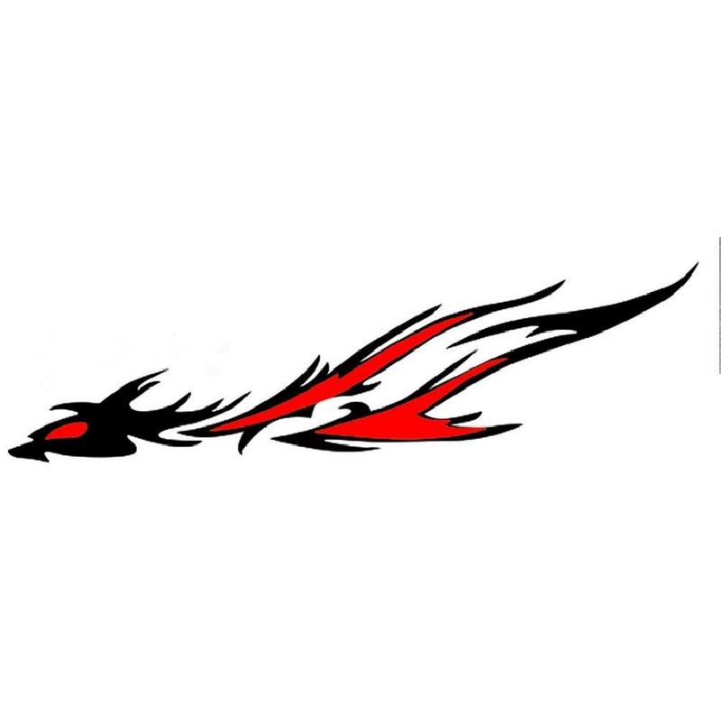2Pc Flame Dragon Totem Modified Auto Car Suv Side Body Vinyl Film Decal Stickers