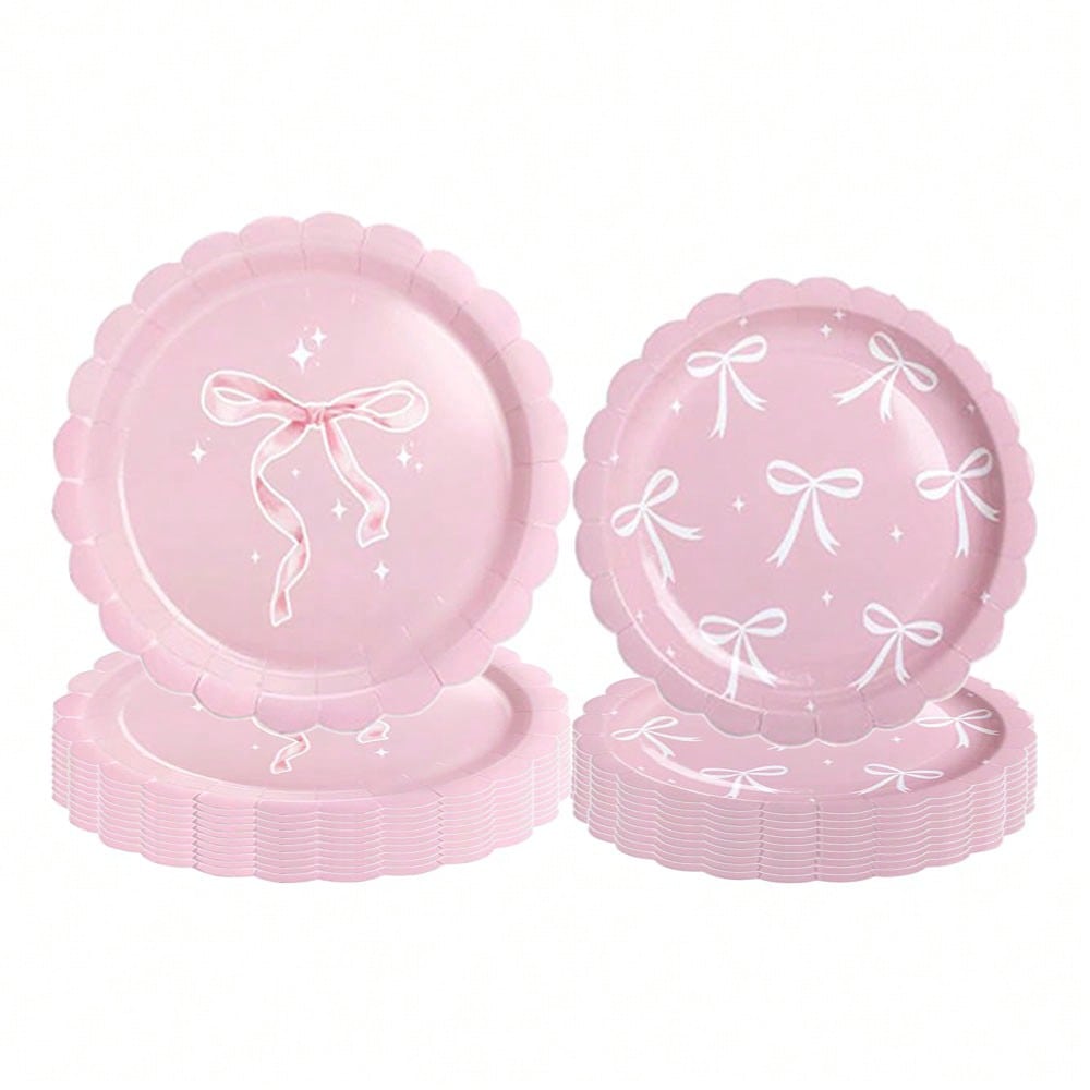 

Розово-белый бант 7-дюймовая тарелка и 9-дюймовая тарелка Набор посуды для выпускного вечера, украшения на день рождения, розово-белые принадлежности для вечеринки на день рождения 7in-10pcs розовый