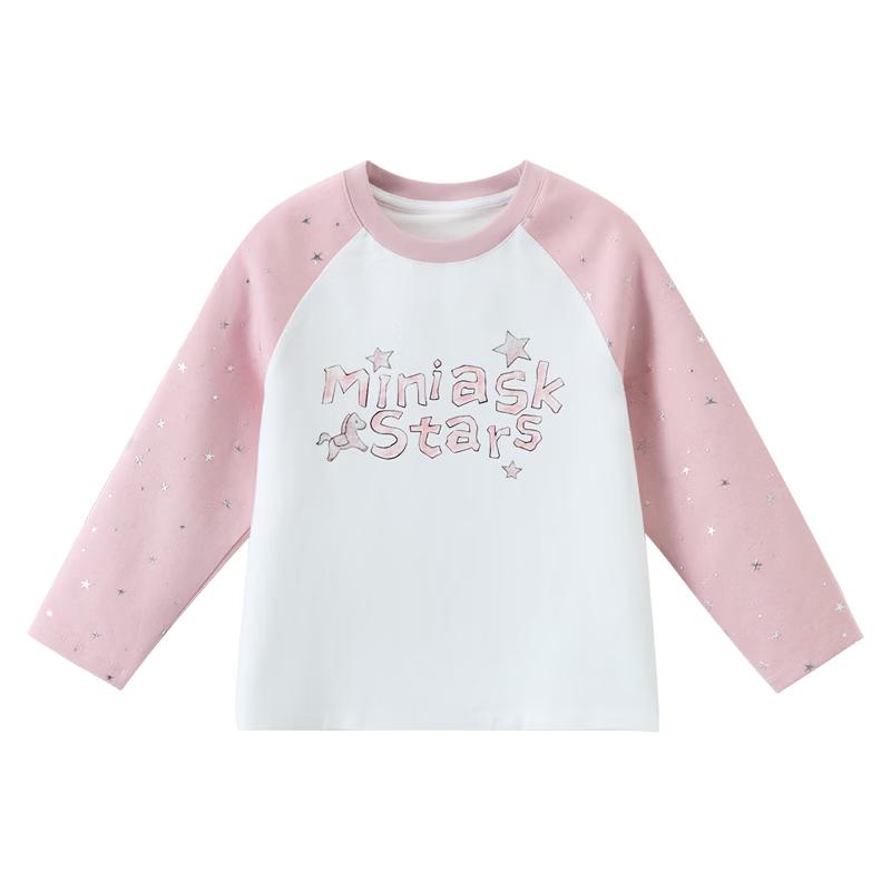 ASK JUNIOR Girls  Raglan Sleeve Colorblock Long Sleeve T-Shirt 100