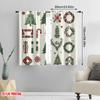 2pcs,2D Plane Printing Creative Curtains Christmas Trees Wreaths Bows Stars Durable 100% Polyester Fabric (without Rod) Holiday