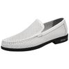 Genuine Leather Men Driving Shoes Breathable Hollow Out Lightweight White Casual Slip-On Shoes Walk Sneakers Business Work Shoes