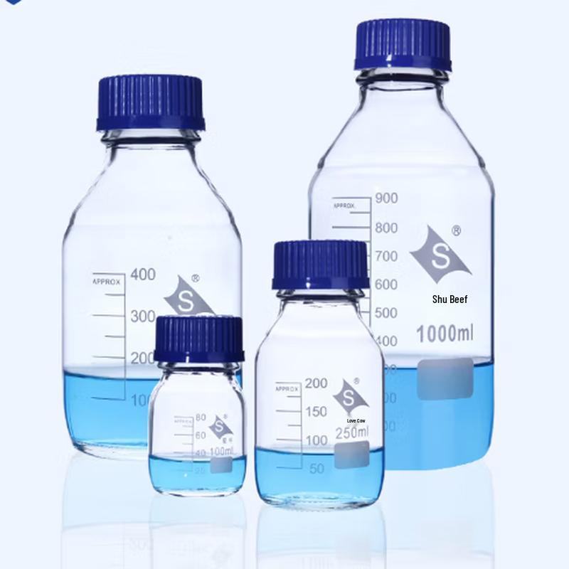 

Лабораторная бутыль для реагентов GL45 с синей крышкой