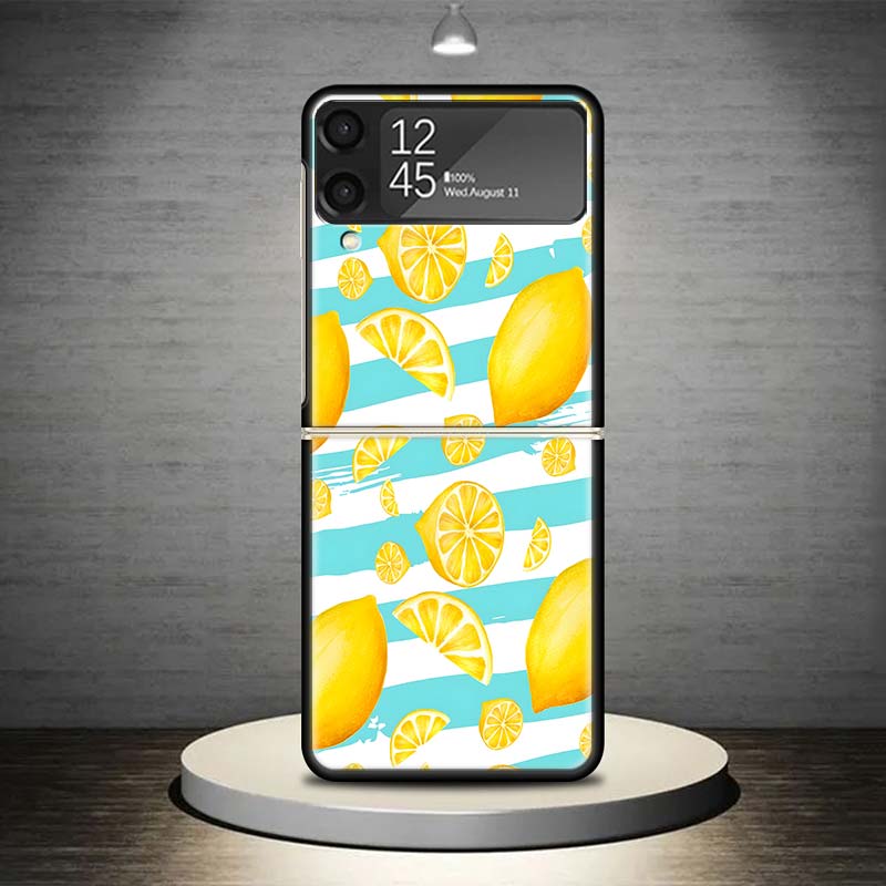 

Summer Fruits Lemon Phone Case For Samsung Galaxy Z Flip 7 6 5 4 3 5G Shockproof Cover Z Flip7 Flip6 ZFlip5 Flip3 Flip4 Luxury S Samsung Z Flip 7