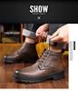 Herren High-Top Winterstiefel aus echtem Leder mit Wollfutter und Samt-Wärme